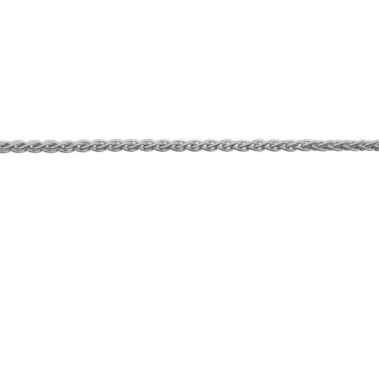 14K White Recycled Metal 1 mm Wheat Chain by the Inch
