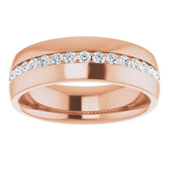 14K Rose 3/8 CTW Natural Diamond Band
