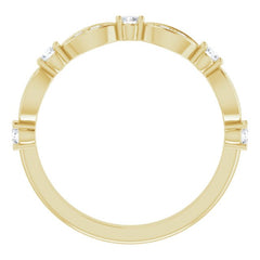 14K Yellow 1/4 CTW Natural Diamond Anniversary Band