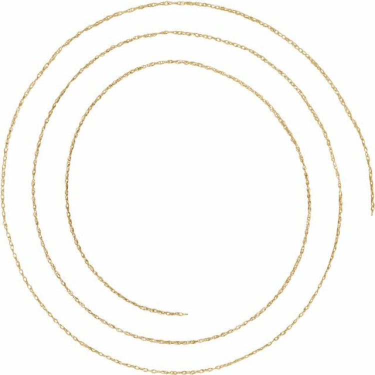 14K Yellow .75 mm Rope Chain by the Inch