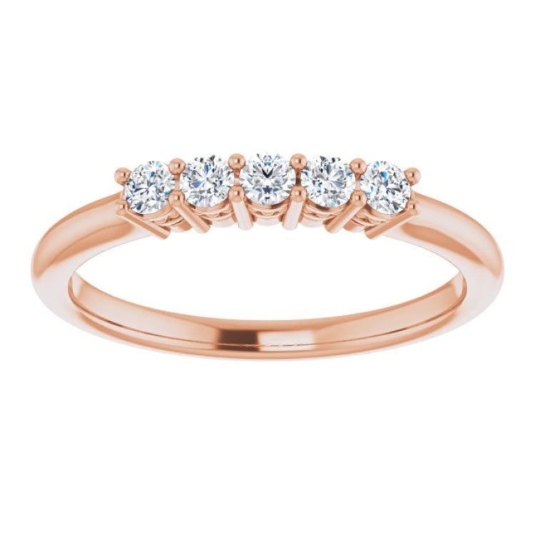14K Rose 1/4 CTW Natural Diamond Anniversary Band