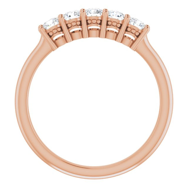 14K Rose 1/3 CTW Natural Diamond Anniversary Band