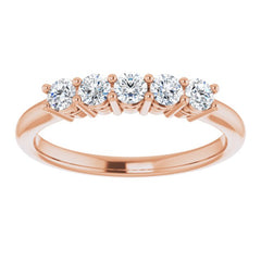 14K Rose 1/3 CTW Natural Diamond Anniversary Band