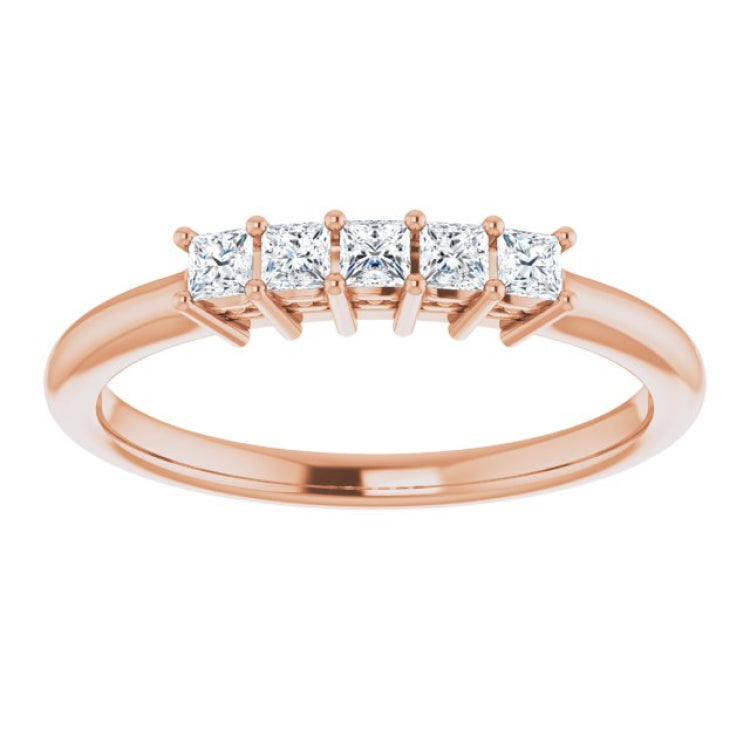 14K Rose 1/4 CTW Natural Diamond Anniversary Band