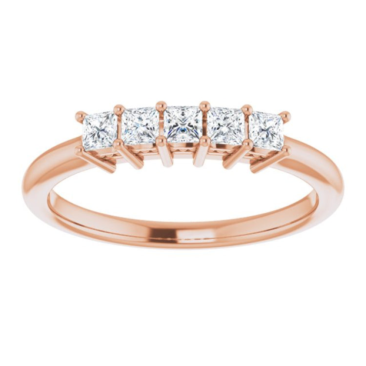 14K Rose 1/3 CTW Natural Diamond Anniversary Band