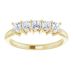 14K Yellow 5/8 CTW Natural Diamond Anniversary Band