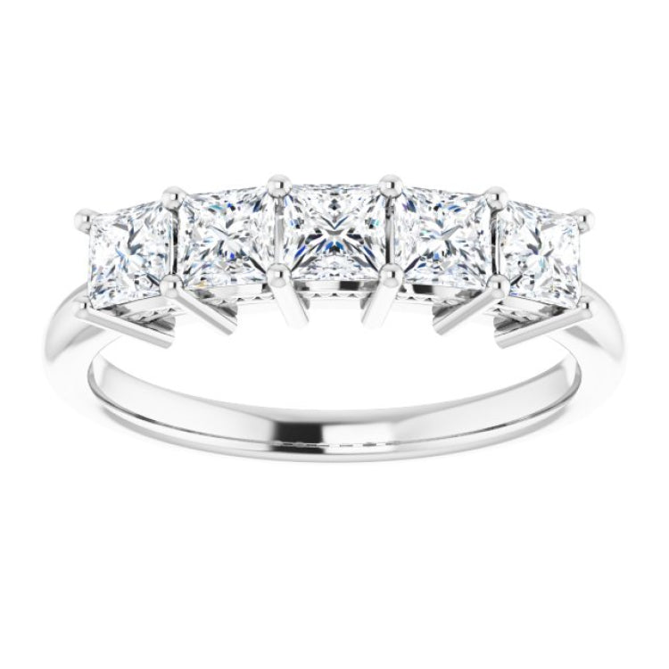 14K White 1 CTW Natural Diamond Anniversary Band