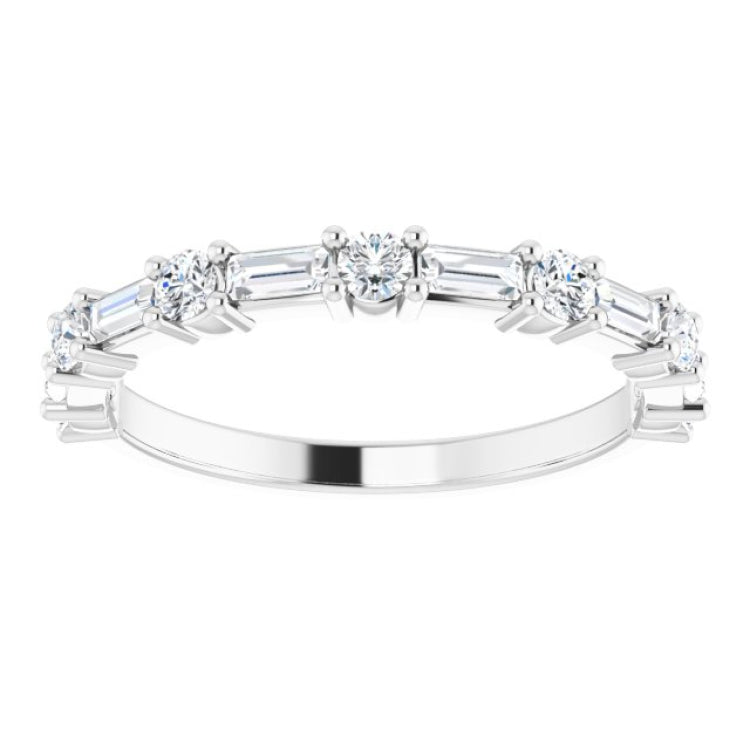 14K White 5/8 CTW Natural Diamond Anniversary Band