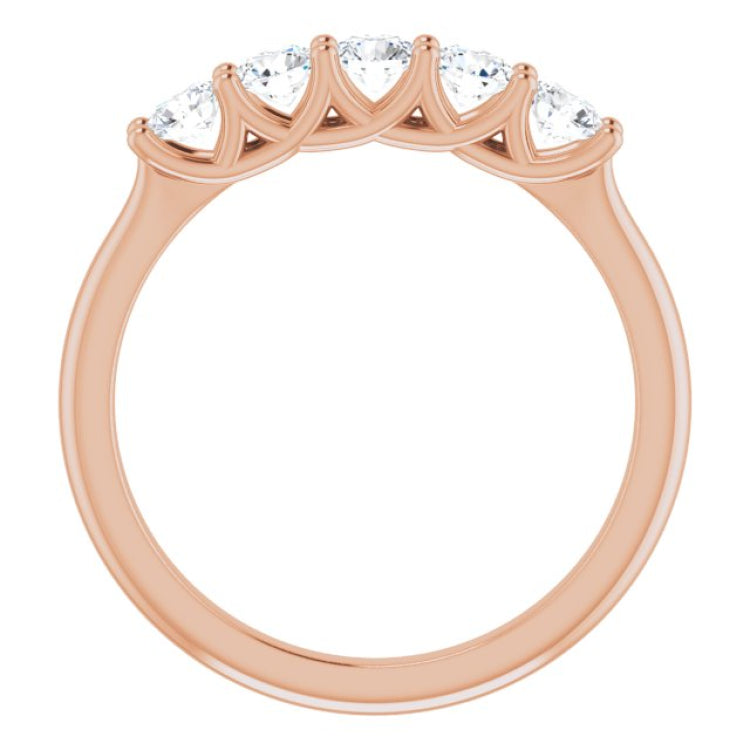 14K Rose 5/8 CTW Natural Diamond Anniversary Band