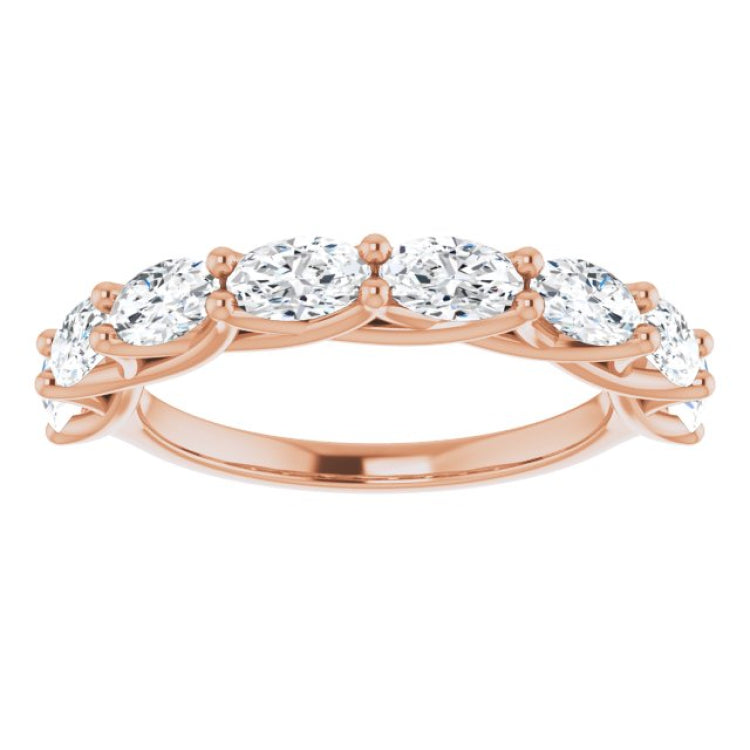 14K Rose 2 CTW Natural Diamond Anniversary Band