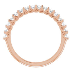 14K Rose 3/4 CTW Natural Diamond Anniversary Band