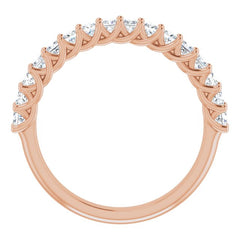 14K Rose 3/4 CTW Natural Diamond Anniversary Band