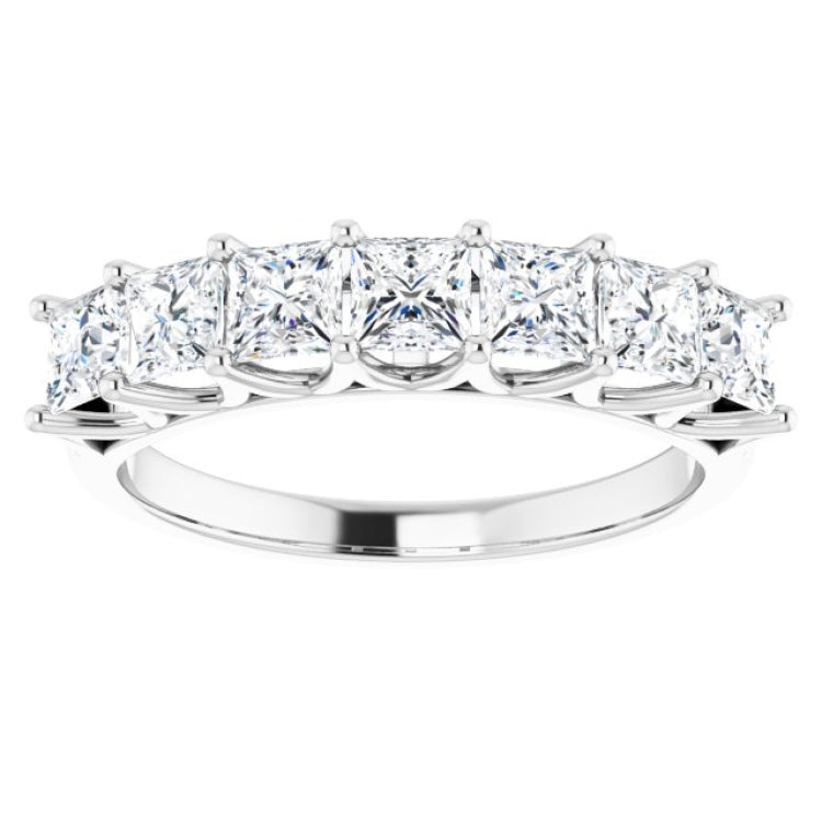 14K White 1 3/8 CTW Natural Diamond Anniversary Band