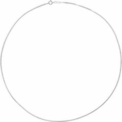 Rhodium-Plated Sterling Silver 1.3 mm Diamond-Cut Box 20" Chain