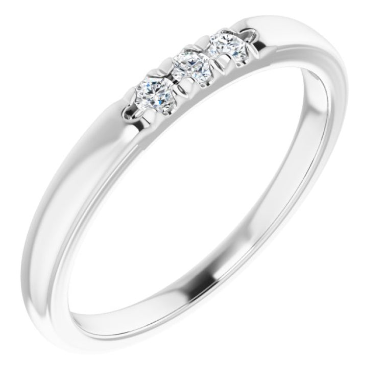 Platinum .08 CTW Natural Diamond Anniversary Band