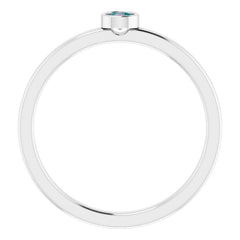 14K White 3 mm Lab-Grown Alexandrite Ring