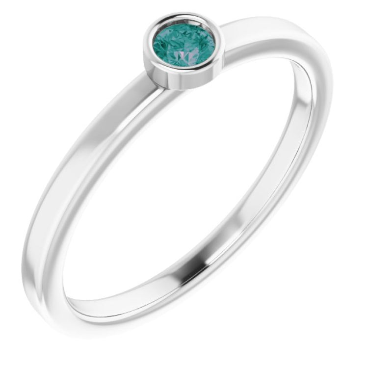 Platinum 3 mm Lab-Grown Alexandrite Ring