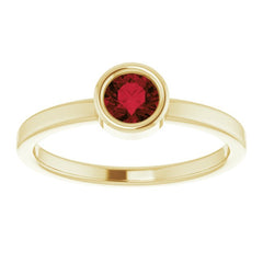 14K Yellow 4.5 mm Natural Mozambique Garnet Ring