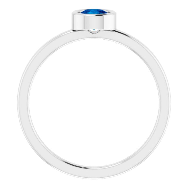 Platinum 4.5 mm Lab-Grown Blue Sapphire Ring