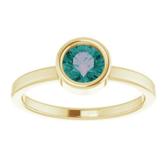 14K Yellow 5.5 mm Lab-Grown Alexandrite Ring