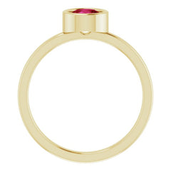 14K Yellow 5.5 mm Natural Ruby Ring
