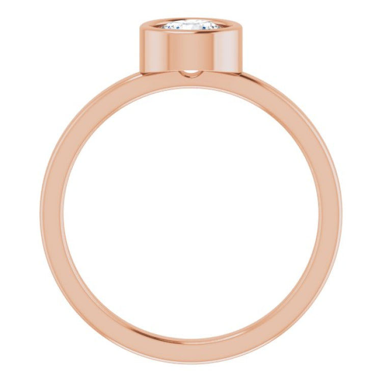 14K Rose 5/8 CT Natural Diamond Ring