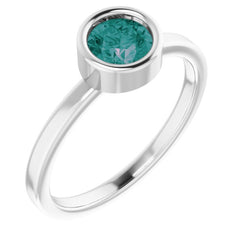 Platinum 5.5 mm Lab-Grown Alexandrite Ring