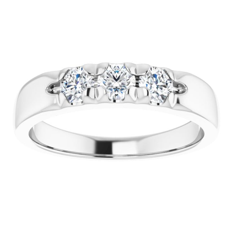 14K White 1/2 CTW Natural Diamond Anniversary Band