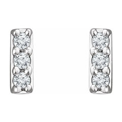 14K White .05 CTW Lab-Grown Diamond Bar Earrings