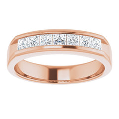 14K Rose 9/10 CTW Natural Diamond Band