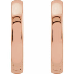 14K Rose Hinged 14 mm Hoop Earrings