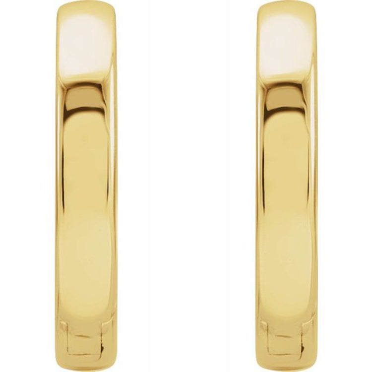 14K Yellow Hinged 14 mm Hoop Earrings