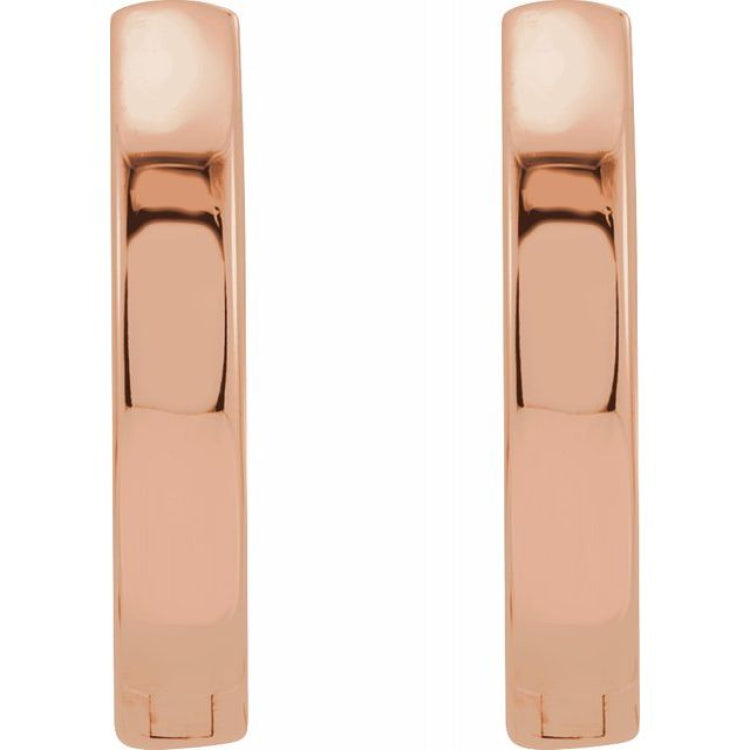 14K Rose Hinged 16 mm Hoop Earrings