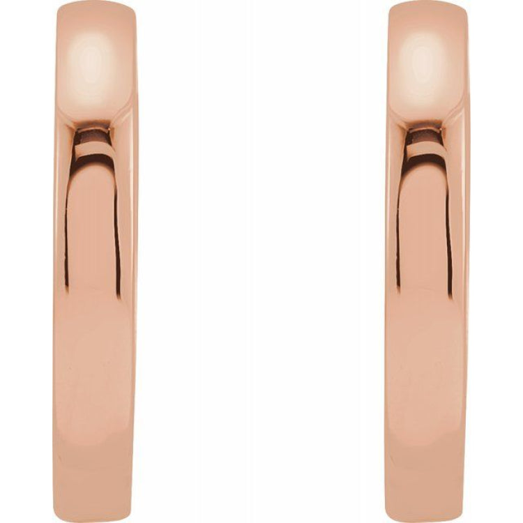 14K Rose Hinged 18 mm Hoop Earrings