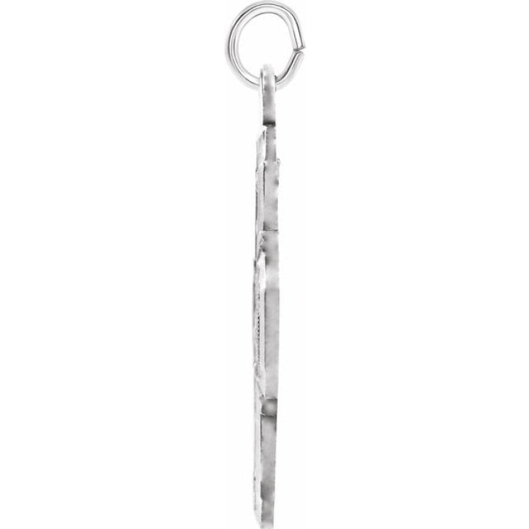 14K White 18x18 mm Four-Way Cross Medal