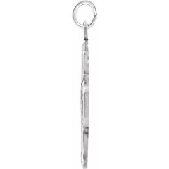 14K White 18x18 mm Four-Way Cross Medal