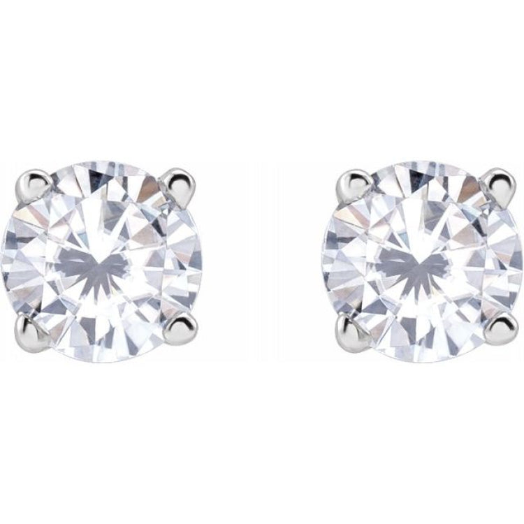 14K White 4 mm Stuller Lab-Grown Moissanite Earrings