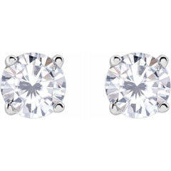 Platinum 4 mm Stuller Lab-Grown Moissanite Earrings
