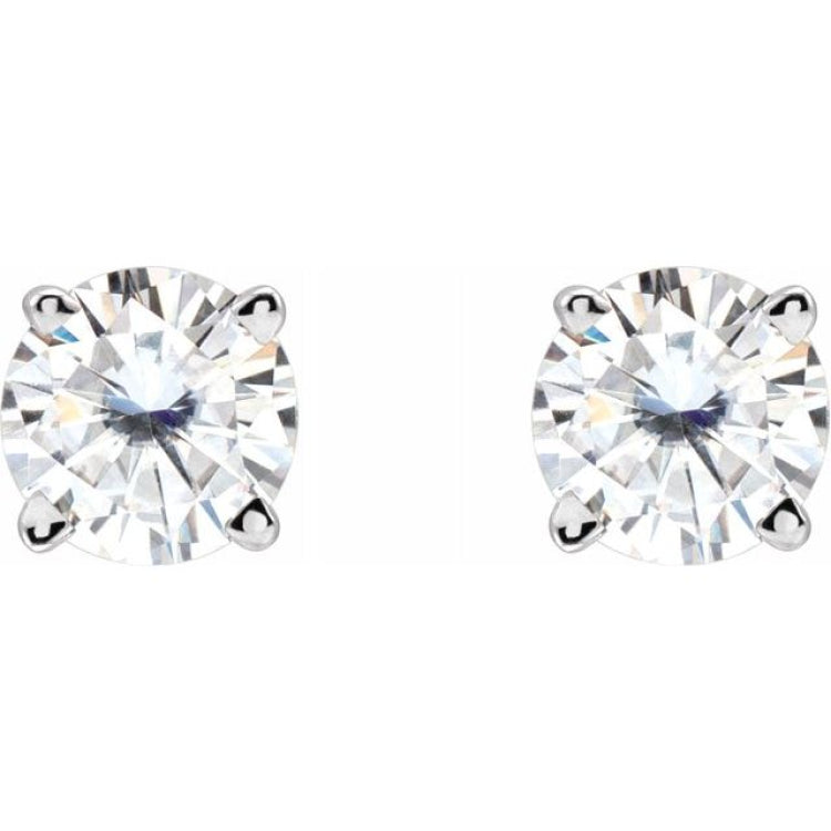 14K White 4.5 mm Stuller Lab-Grown Moissanite Earrings