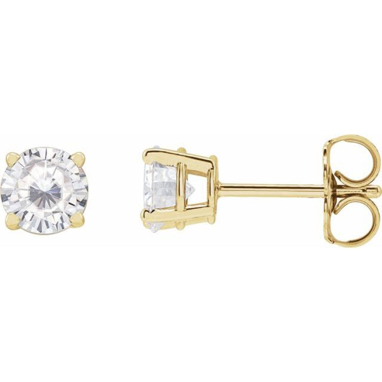 14K Yellow 5 mm Stuller Lab-Grown Moissanite Earrings