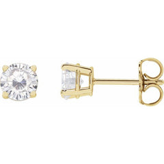 14K Yellow 5 mm Stuller Lab-Grown Moissanite Earrings