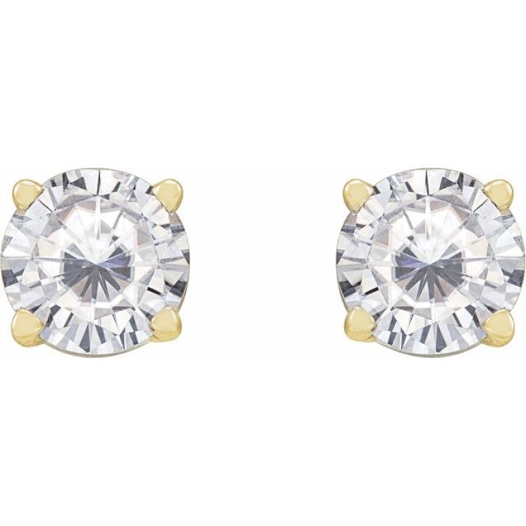 14K Yellow 5 mm Stuller Lab-Grown Moissanite Earrings