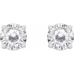 14K White 5 mm Stuller Lab-Grown Moissanite Earrings