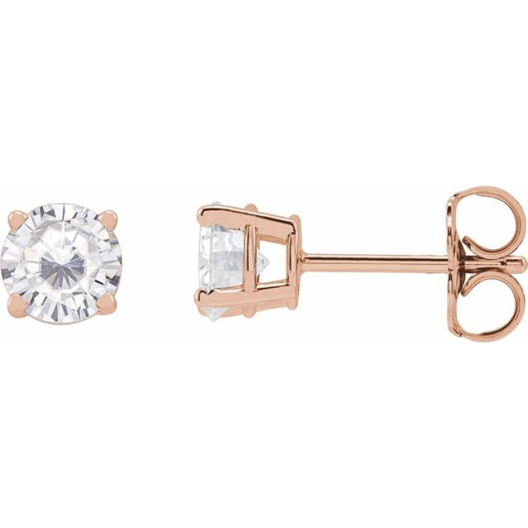 14K Rose 5 mm Stuller Lab-Grown Moissanite Earrings