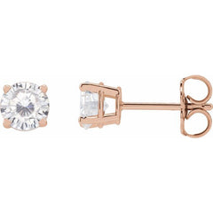 14K Rose 5 mm Stuller Lab-Grown Moissanite Earrings