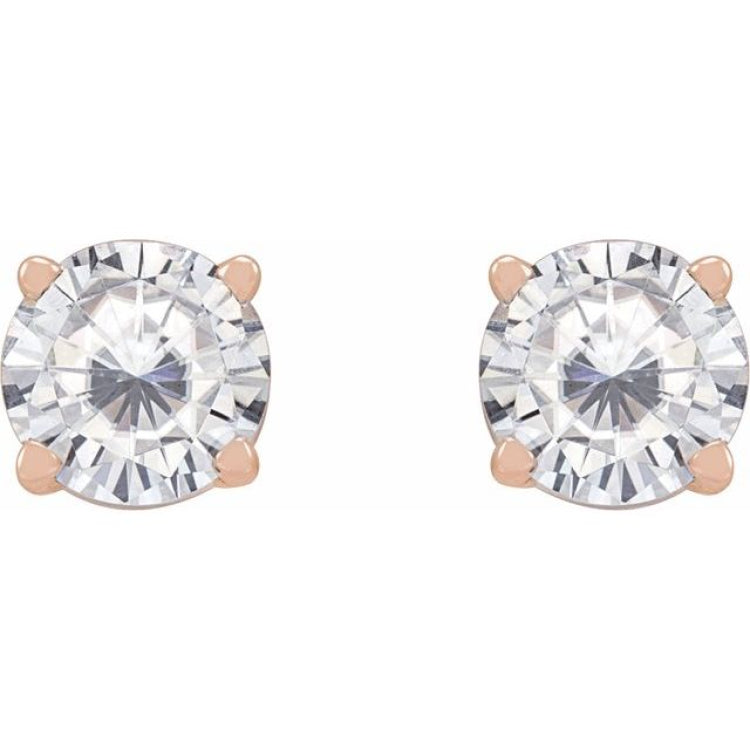 14K Rose 5 mm Stuller Lab-Grown Moissanite Earrings