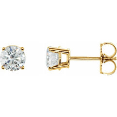 14K Yellow 6 mm Stuller Lab-Grown Moissanite Earrings