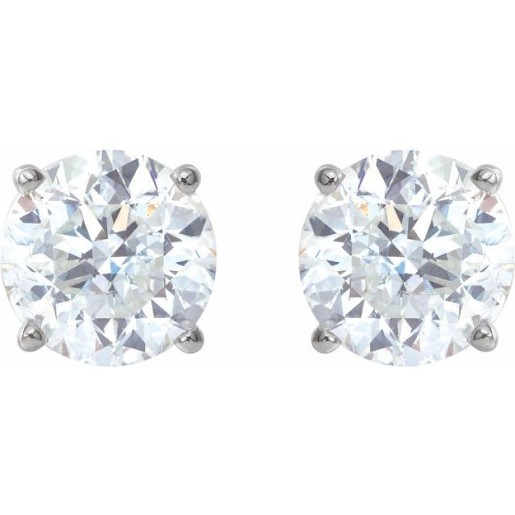 14K White 6 mm Stuller Lab-Grown Moissanite Earrings