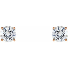 14K Rose 6 mm Stuller Lab-Grown Moissanite Earrings