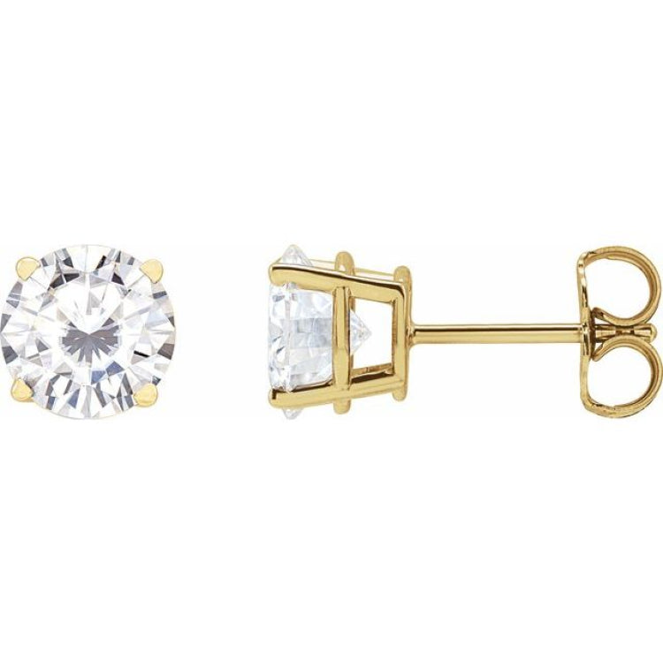 14K Yellow 6.5 mm Stuller Lab-Grown Moissanite Earrings
